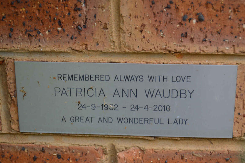 WAUDBY Patricia Ann 1932-2010