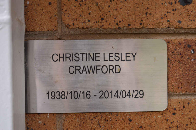 CRAWFORD Christine Lesley 1938-2014