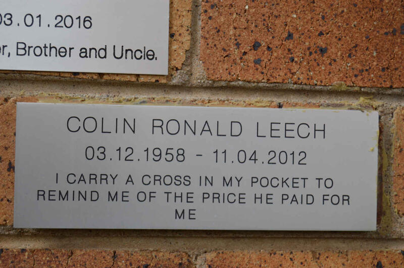 LEECH Colin Ronald 1958-2012