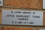 HARPER Joyce Margaret Thain 1916-1997