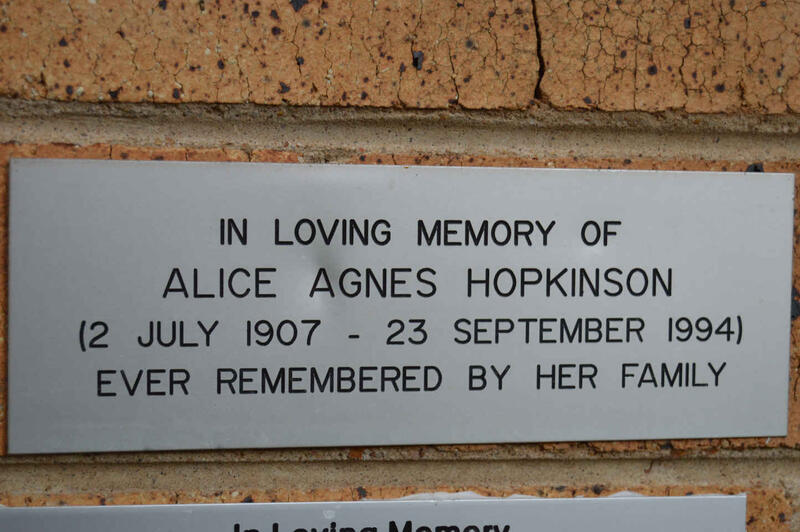HOPKINSON Alice Agnes 1907-1994