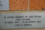 BROWNE Tony 1924-1996