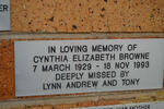 BROWNE Cynthia Elizabeth 1929-1993