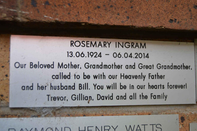 INGRAM Rosemary 1924-2014