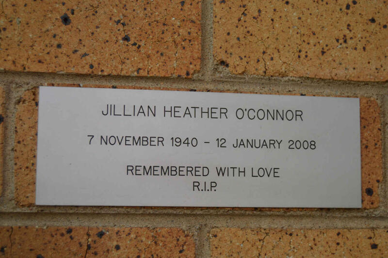 O'CONNOR Jillian Heather 1940-2008