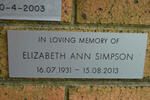 SIMPSON Elizabeth Ann 1931-2013