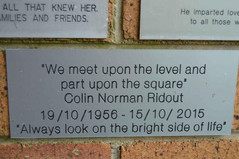RIDOUT Colin Norman 1956-2015