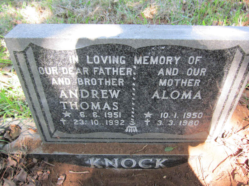KNOCK Andrew Thomas 1951-1992 & Aloma 1950-1980