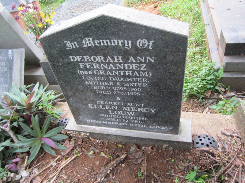FERNANDEZ Deborah Ann nee GRANTHAM 1960-1995 :: LOUW Ellen Mercy -1980