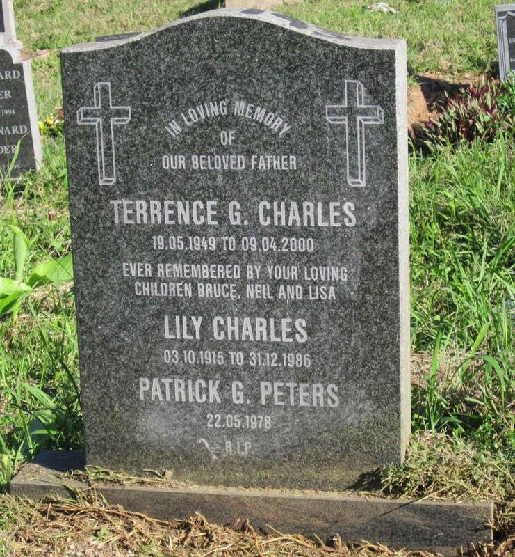 CHARLES Lily 1915-1986 :: CHARLES Terrence G. 1949-2000 :: PETERS Patrick G. -1978