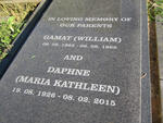 DANIELS William 1925-1969 & Maria Kathleen 1926-2015