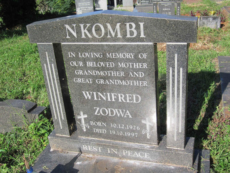 NKOMBI Winifred Zodwa 1926-1997
