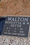 WALTON Henriëtta M.W. 1911-1992