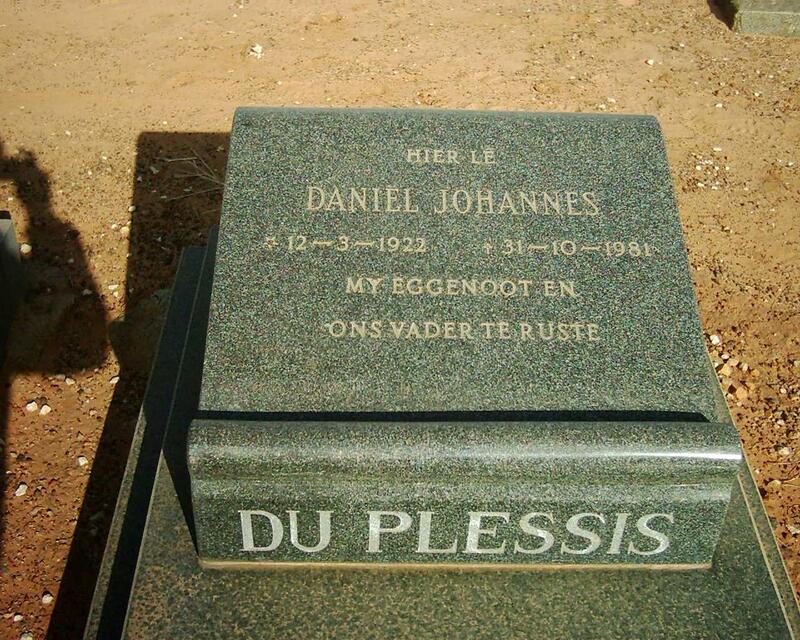 PLESSIS Daniel Johannes, du 1922-1981