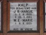 KALP J.B 1935-1993 & M.E. 1935-