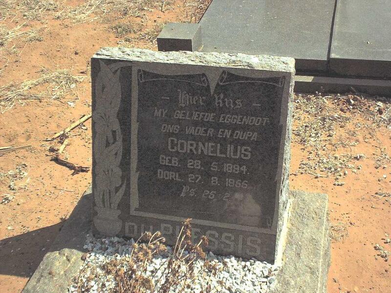 PLESSIS Cornelius, du 1894-1955