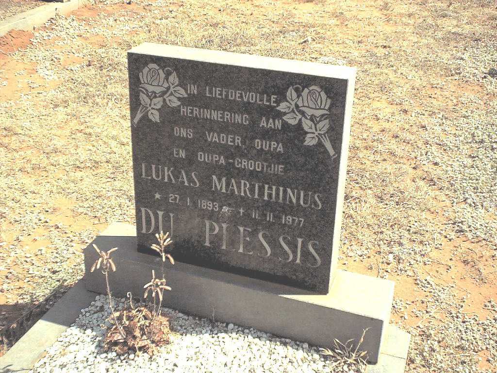 PLESSIS Lukas Marthinus, du 1893-1977