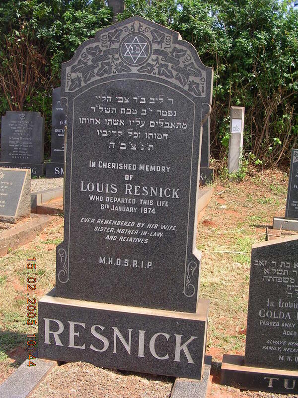 RESNICK Louis -1974