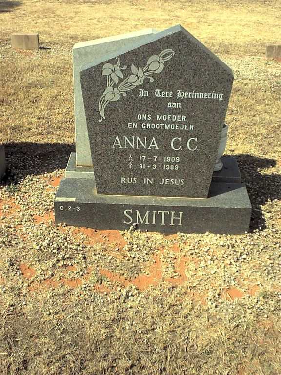 SMITH Anna C.C. 1909-1989