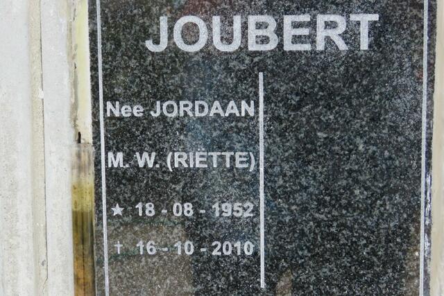 JOUBERT M.W. nee JORDAAN 1952-2010