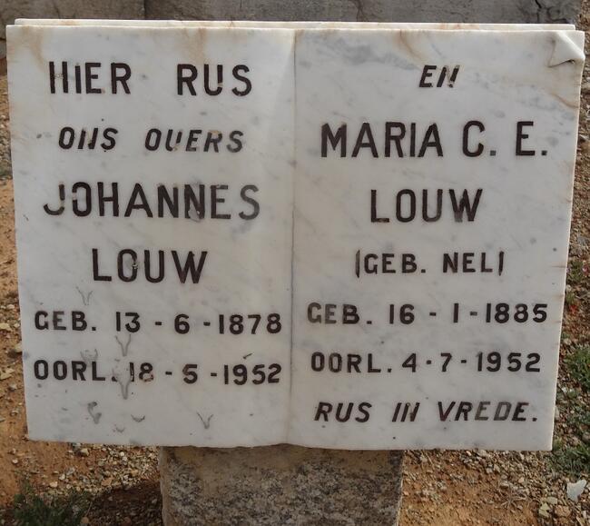 LOUW Johannes 1878-1952 & Maria C.E. NEL 1885-1952