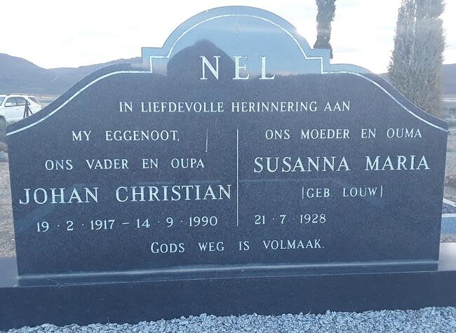 NEL Johan Christian 1917-1990 & Susanna Maria LOUW 1928-