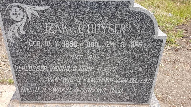 HUYSER Izak J. 1896-1966