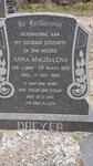 DREYER Anna Magdalena nee LUBBE 1892-1965