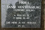 RENSBURG Flora, Janse van nee WIUM 1931-2008