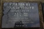 DEVENTER Christa H.E., van nee KAHL 1931-2001