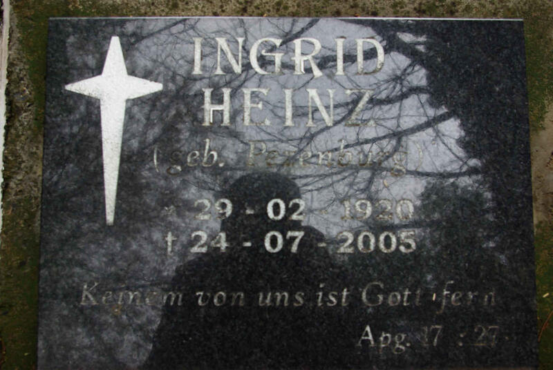 HEINZ Ingrid nee PEZENBURG 1920-2005