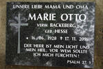 OTTO Marie voorheen BACKEBERG nee HESSE 1928-2016