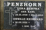PENZHORN Oswald Reinhard 1935- & Vera Hertha KAHL 1938-2015