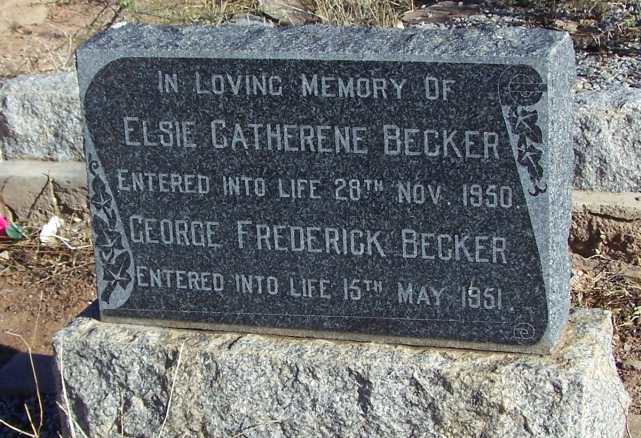 BECKER George Frederick -1951 & Elsie Catherene -1950
