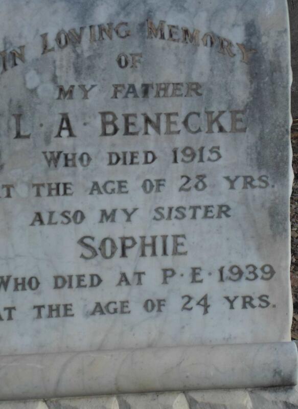 BENECKE L.A. -1915 :: BENECKE Sophie -1939