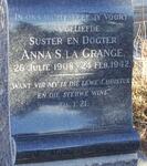 GRANGE Anna S., la 1908-1942