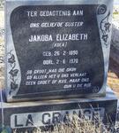 GRANGE Jakoba Elizabeth, la 1890-1970