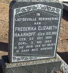 HAARHOFF Frederika Elizabeth nee SOLMS 1880-1963