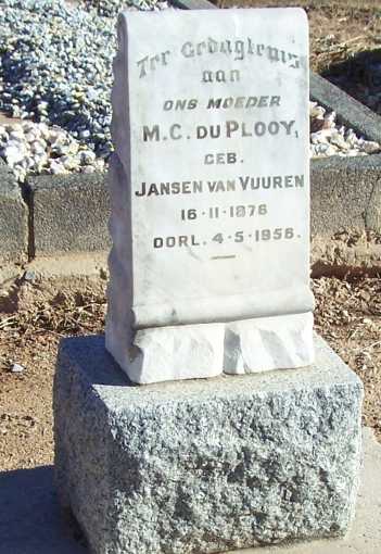 PLOOY M.C., du nee JANSEN VAN VUUREN 1876-1956