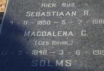 SOLMS Sebastian R. 1850-1916 & Magdalena C. BRINK 1848-1919