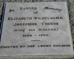 THERON Elizabeth Wilhelmina Josephine nee VAN NIEKERK 1859-1934
