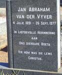VYVER Jan Abraham, van der 1891-1977