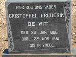 WIT Cristoffel Frederik, de 1886-1951