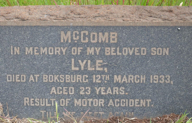 McCOMB Lyle -1933