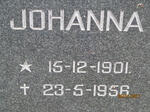 McDONALD Johanna 1901-1956