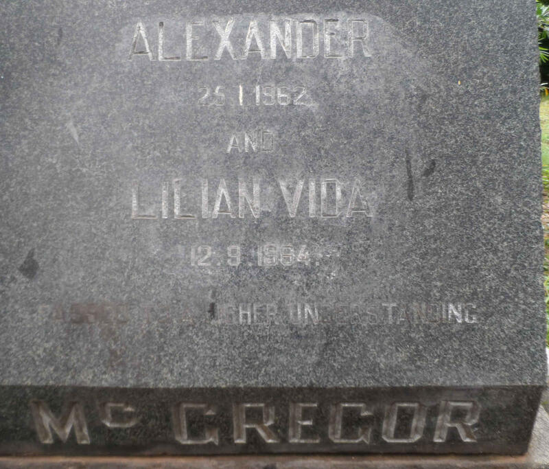 McGREGOR Alexander -1962 & Lilian Vida -1984