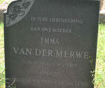 MERWE Emma, van der 1900-1929