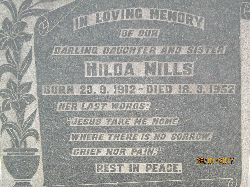 MILLS Hilda 1912-1952