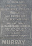 MURRAY Alexander Burnett -1958 & Wilhelimina Vollmar -1943