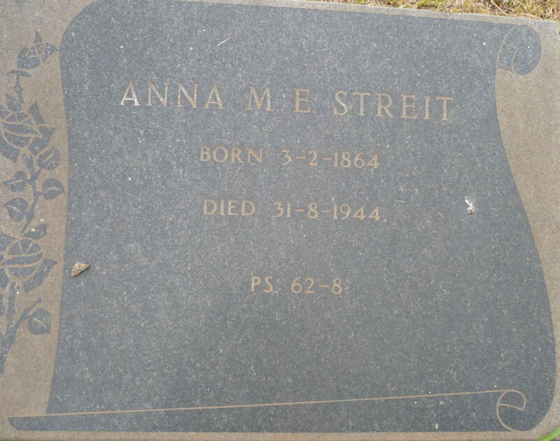 STREIT Anna M.E. 1864-1944
